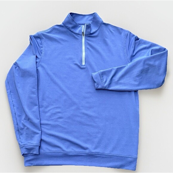 Peter Millar Perth Performance Men’s Pullover 1/4 Zip Size Small Blue - Picture 2 of 11